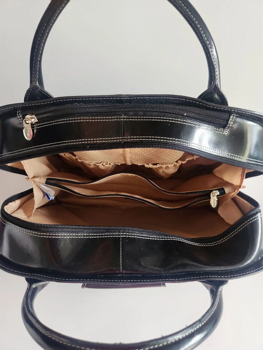 McKlein Edgebrook Leather Rolling Laptop Briefcase Wheeled Bag Business Travel